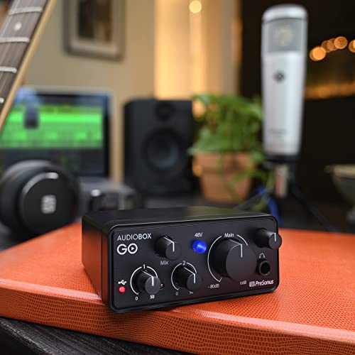 PreSonus AudioBox GO | USB-C Audio Interface for music production with Studio One DAW Recording Software, Music Tutorials, Sound Samples and Virtual Instruments PreSonus AudioBox GO | USB-C Audio Interface for music production with Studio One DAW Recording Software, Music Tutorials, Sound Samples and Virtual Instruments